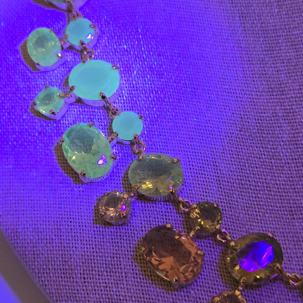 New Carolee Ombre Candy Gold Tone Necklace Multi Colored Pastel Crystal $125 - Picture 12 of 16